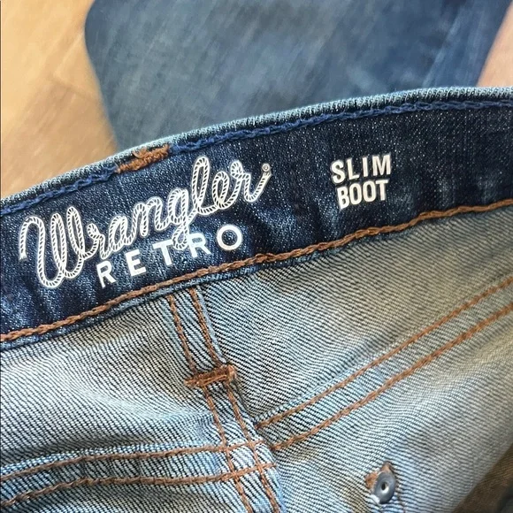 Boy’s Wrangler Retro Slim Boot Blue Denim Jeans adjustable waist 14 Regular - Picture 5 of 10